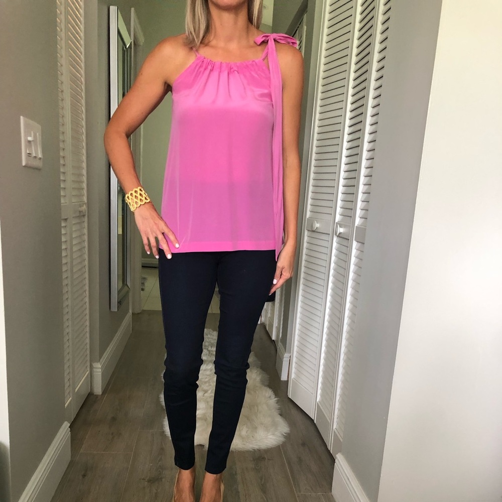 Tina Turk for Banana Republic Pink silk blouse